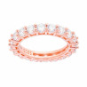 ANELLO ETERNITY VERETTA A GIRO CON ZIRCONI BIANCHI MM 3 IN ARGENTO 925 GALVANICA ROSA