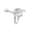 ANELLO SERPENTE 3D CON ZIRCONI BIANCHI IN ARGENTO 925 RODIATO