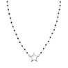 COLLANA CON GRANI CRYSTAL NERI E STELLA IN ARGENTO 925 GALVANICA RODIO