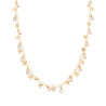 COLLANA CATENA ROLO CON TONDI CRYSTAL BIANCHI E CUORI PLAIN PENDENTI IN ARGENTO 925 GALVANICA ORO
