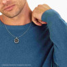 COLLANA CATENA FORZATINA CON TIMONE IN ACCIAIO