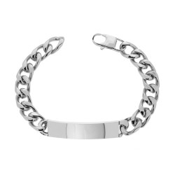 BRACCIALE UOMO CATENA GRUMETTA CON TARGA IN ACCIAIO
