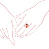 ANELLO AMORE LOVE CON TRE CUORI PENDENTI PLAIN MM14 MM18 MM23 IN ARGENTO 925 GALVANICA ROSA