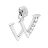 CIONDOLO LETTERA NOME INIZIALE CON CUBIC ZIRCONIA BIANCHI IN ARGENTO 925 GALVANICA RODIO