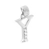 CIONDOLO LETTERA NOME INIZIALE CON CUBIC ZIRCONIA BIANCHI IN ARGENTO 925 GALVANICA RODIO