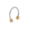 BODY PIERCING CIRCULAR BARBELL MM 13 CON PALLINE COLORE ROSA MM 3 CON CRYSTAL BIANCHI IN ACCIAIO CHIRURGICO