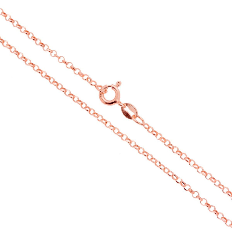 CATENA ROLO DIAMANTATA 027 SEZIONE MM 2.1 LUNGHEZZA CM 40 IN ARGENTO 925 GALVANICA ROSA