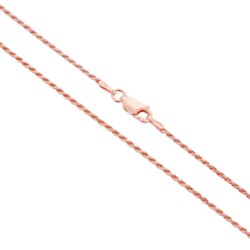 CATENA CORDA DIAMANTATA 030 SEZIONE MM 1.4 LUNGHEZZA CM 90 IN ARGENTO 925 GALVANICA ROSA