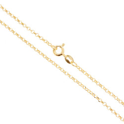 CATENA ROLO DIAMANTATA 027 SEZIONE MM 2.1 LUNGHEZZA CM 60 IN ARGENTO 925 GALVANICA ORO