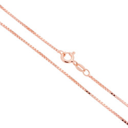 CATENA VENEZIANA DIAMANTATA 022 SEZIONE MM 1.1 LUNGHEZZA CM 50 IN ARGENTO 925 GALVANICA ROSA