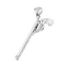 CIONDOLO PISTOLA CON ZIRCONI BIANCHI IN ARGENTO 925 GALVANICA RODIO