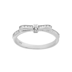 ANELLO FIOCCO CON ZIRCONI BIANCHI IN ARGENTO 925 GALVANICA RODIO