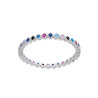 ANELLO ETERNITY VERETTA CON ZIRCONI MULTICOLOR IN ARGENTO 925 GALVANICA RODIO