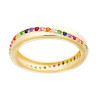 ANELLO FASCIA CON FILO ETERNITY DI ZIRCONI RAINBOW MULTICOLOR IN ARGENTO 925 GALVANICA ORO
