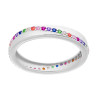 ANELLO FASCIA CON FILO ETERNITY DI ZIRCONI RAIMBOW MULTICOLOR IN ARGENTO 925 GALVANICA RODIO