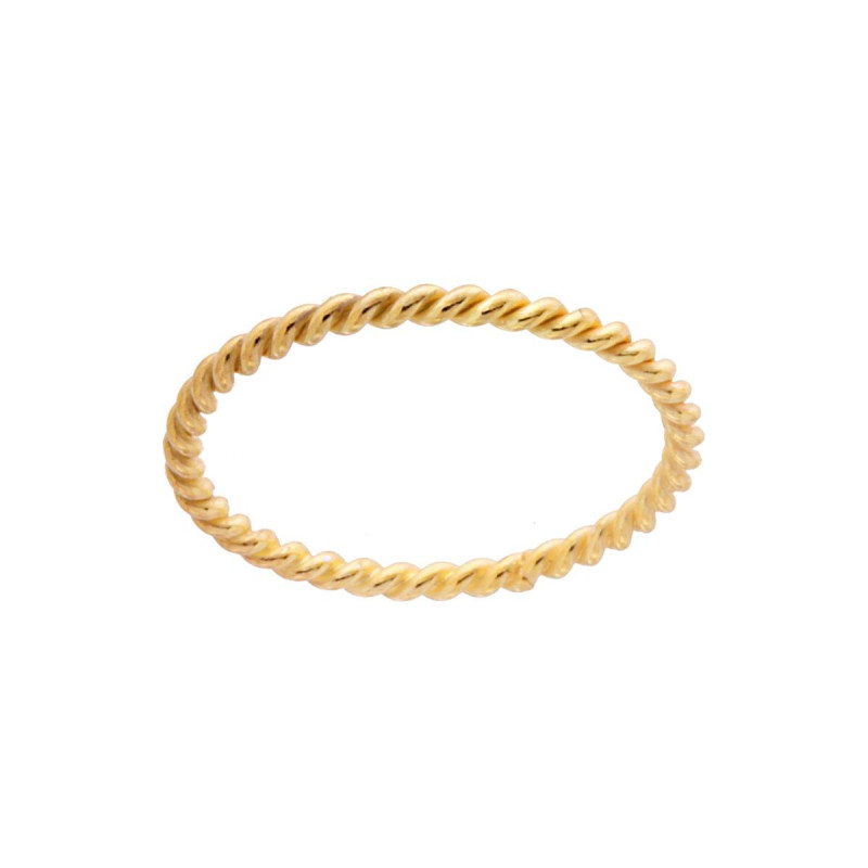 ANELLO FERMANELLO TORCHON IN ARGENTO 925 GALVANICA ORO