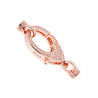 CHIUSURA GIOIELLO A PAPPAGALLO CON ZIRCONI BIANCHI IN ARGENTO 925 GALVANICA ROSA