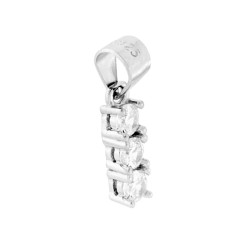 CIONDOLO TRILOGY CON ZIRCONI BIANCHI MM 3 IN ARGENTO 925 GALVANICA RODIO