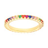ANELLO ETERNITY VERETTA A GIRO CON CUBIC ZIRCONIA MULTICOLOR IN ARGENTO 925 GALVANICA ORO