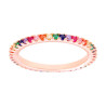 ANELLO ETERNITY VERETTA A GIRO CON CUBIC ZIRCONIA MULTICOLOR IN ARGENTO 925 GALVANICA ROSA