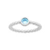 ANELLO PALLINATO CON ZIRCONE ACQUAMARINA IN ARGENTO 925 GALVANICA RODIO