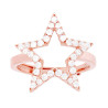 ANELLO STELLA CON CUBIC ZIRCONIA BIANCHI IN ARGENTO 925 GALVANICA ROSA