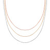 COLLANA TRE FILI CATENA VENEZIANA DIAMANTATA IN ARGENTO 925 GALVANICA ORO RODIO E ROSA