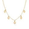 COLLANA CATENA ROLO DIAMANTATA CON CUORI PLAIN PENDENTI IN ARGENTO 925 GALVANICA ORO