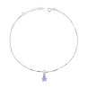 CAVIGLIERA CATENA VENEZIANA DIAMANTATA CM 24+3 CON BIMBO SMALTO AZZURRO IN ARGENTO 925 GALVANICA RODIO