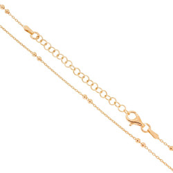 CATENA FORZATINA SEZIONE MM 1 CON PALLINE 2.2 MM LUNGHEZZA CM 45+5 IN ARGENTO 925 GALVANICA ORO