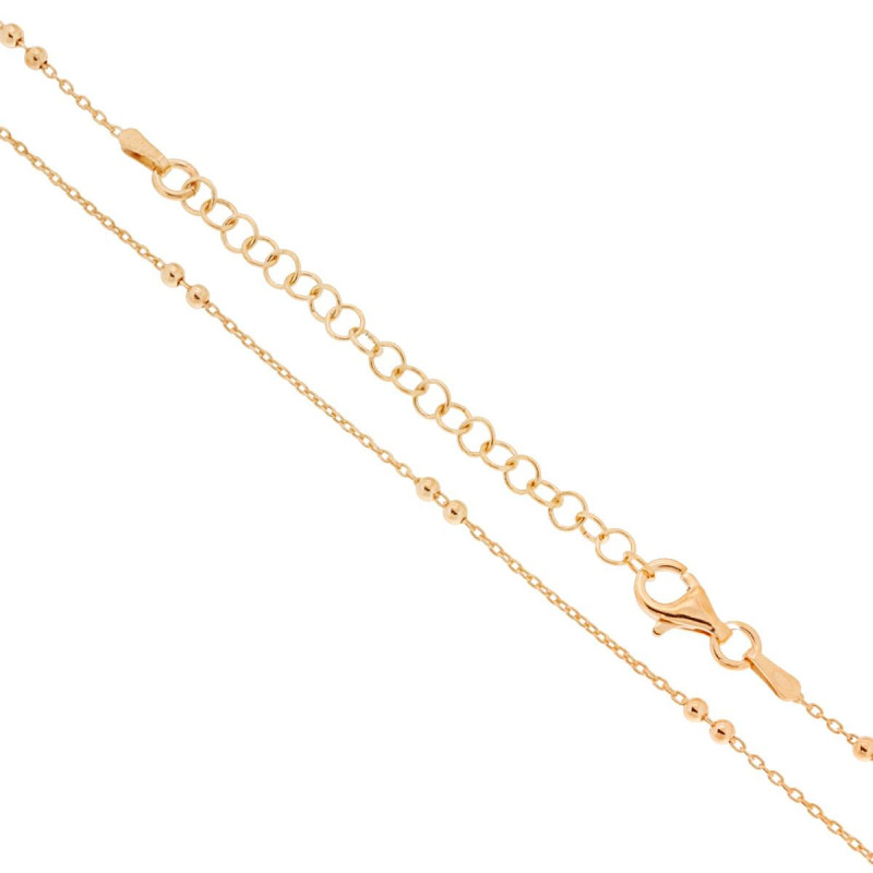 CATENA FORZATINA SEZIONE MM 1 CON PALLINE 2.2 MM LUNGHEZZA CM 45+5 IN ARGENTO 925 GALVANICA ORO