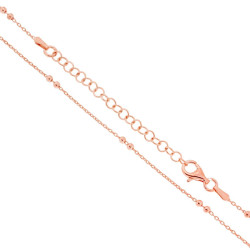 CATENA FORZATINA SEZIONE MM 1 CON PALLINE 2.2 MM LUNGHEZZA CM 45+5 IN ARGENTO 925 GALVANICA ROSA