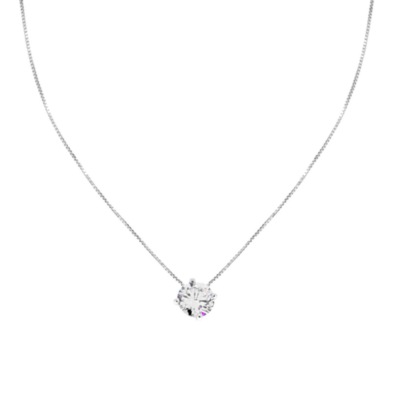 COLLANA CATENA VENEZIANA DIAMANTATA CON PUNTO LUCE MM 7 IN ARGENTO 925 GALVANICA RODIO