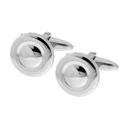 ACCESSORI GEMELLI UOMO FORMA TONDA MM 15 BOMBATO IN ACCIAIO