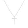 COLLANA CATENA FORZATINA DIAMANTATA CROCE IN ACCIAIO