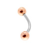 BODY PEARCING BANANA MM 18 CON PALLINE GALVANICA ROSA MM 4 IN ACCIAIO CHIRURGICO