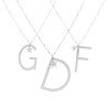 COLLANA LUNGA CATENA FORZATINA CON PALLINE CM 90 STELLA PLAIN E LETTERA INIZIALE IN ACCIAIO