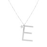 COLLANA LUNGA CATENA FORZATINA CON PALLINE CM 90 STELLA PLAIN E LETTERA INIZIALE IN ACCIAIO