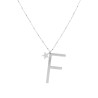 COLLANA LUNGA CATENA FORZATINA CON PALLINE CM 90 STELLA PLAIN E LETTERA INIZIALE IN ACCIAIO