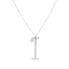COLLANA LUNGA CATENA FORZATINA CON PALLINE CM 90 STELLA PLAIN E LETTERA INIZIALE IN ACCIAIO