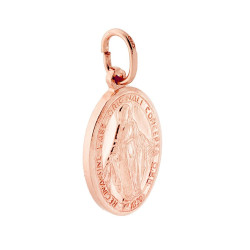 CIONDOLO MEDAGLIA OVALE MM 22 MADONNA MIRACOLOSA IN ARGENTO 925 GALVANICA ROSA