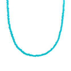 COLLANA CON PERLINE AZZURRO IN ARGENTO 925 GALVANICA ROSA