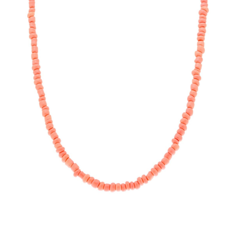 COLLANA CON PERLINE ROSA CORALLO IN ARGENTO 925 GALVANICA ROSA