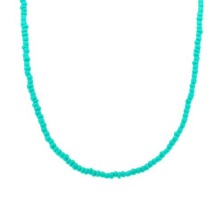 COLLANA CON PERLINE TURCHESE IN ARGENTO 925 GALVANICA ROSA
