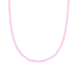 COLLANA CON PERLINE ROSA IN ARGENTO 925 GALVANICA ORO