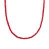 COLLANA CON PERLINE ROSSO CORALLO IN ARGENTO 925 GALVANICA ORO