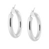 ORECCHINI A CERCHIO MM 35 CON CANNA TUBOLARE LISCIA MM 5 IN ARGENTO 925 GALVANICA RODIO