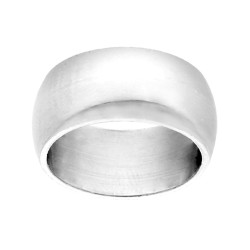 ANELLO FEDE CLASSICA BOMBATA LUCIDA MM 9.1 IN ARGENTO 925 GALVANICA RODIO