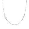 COLLANA ROSARIO MODELLO GIROCOLLO CM 48 CON GRANI A PALLINA DIAMANTATA MM 2 IN ARGENTO 925 GALVANICA RODIO