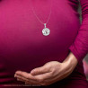 CIONDOLO CHIAMA ANGELI MM 18 BIMBA BIMBO CUORI E ZIRCONI BIANCHI IN ARGENTO 925 GALVANICA RODIO